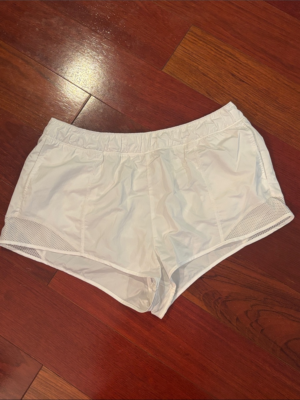 aerie White OFFLINE Mesh-Trim Athletic Shorts